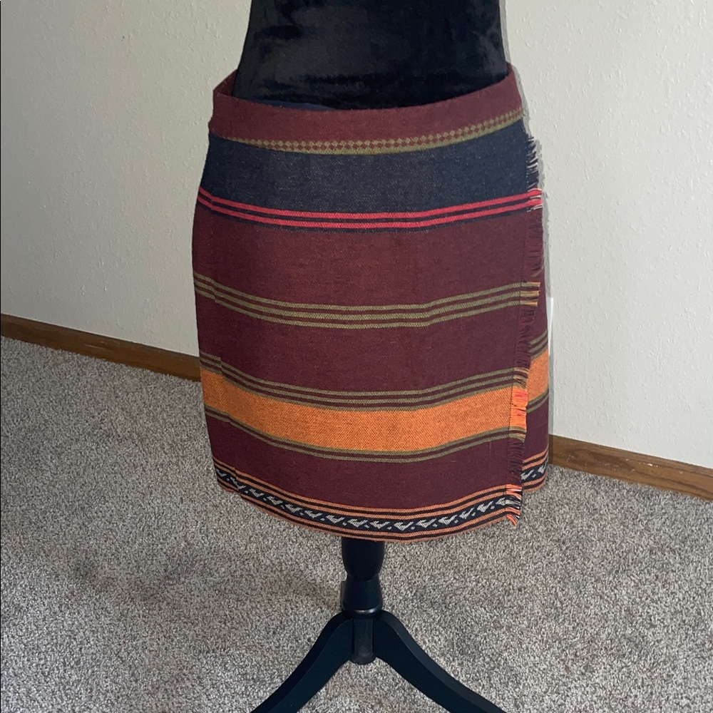 LOFT Multicolor Striped Mini Skirt